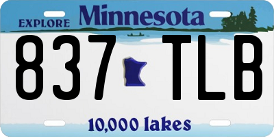 MN license plate 837TLB