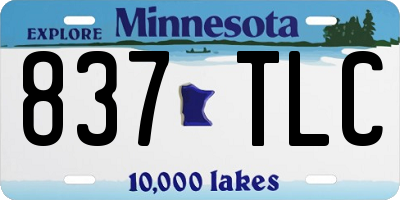 MN license plate 837TLC