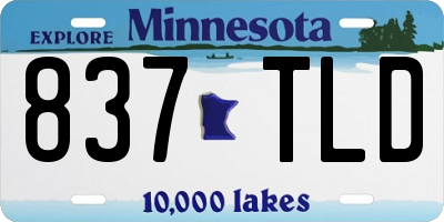 MN license plate 837TLD