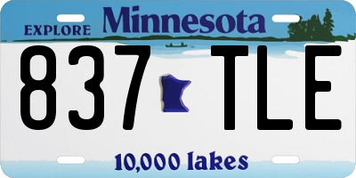 MN license plate 837TLE