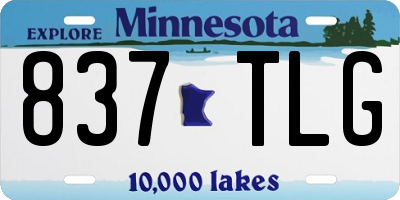 MN license plate 837TLG