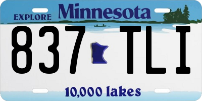 MN license plate 837TLI