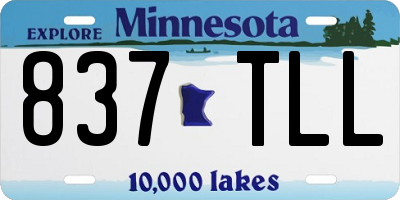 MN license plate 837TLL