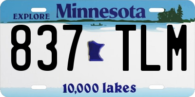 MN license plate 837TLM
