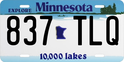 MN license plate 837TLQ