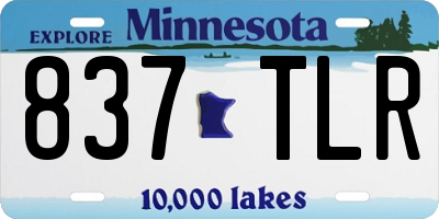 MN license plate 837TLR