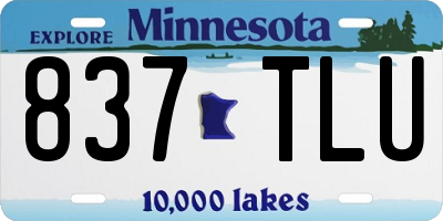 MN license plate 837TLU