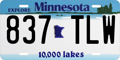 MN license plate 837TLW