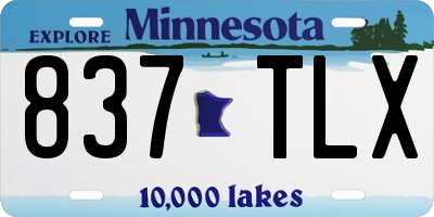 MN license plate 837TLX