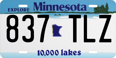 MN license plate 837TLZ