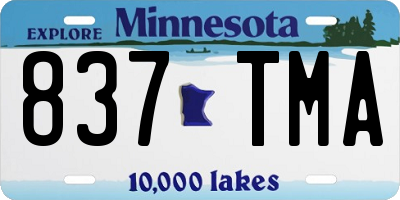 MN license plate 837TMA
