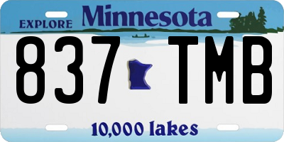 MN license plate 837TMB