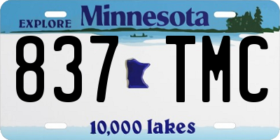 MN license plate 837TMC