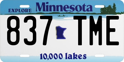 MN license plate 837TME