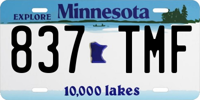 MN license plate 837TMF