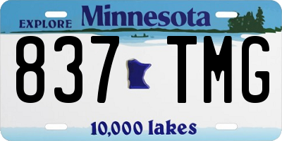 MN license plate 837TMG