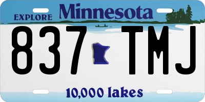 MN license plate 837TMJ