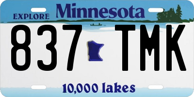 MN license plate 837TMK