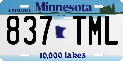 MN license plate 837TML