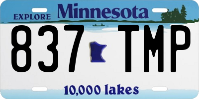 MN license plate 837TMP