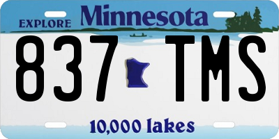 MN license plate 837TMS