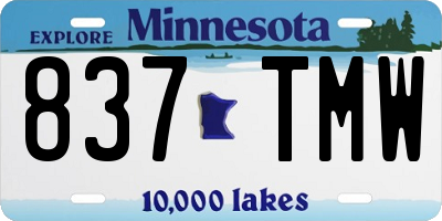 MN license plate 837TMW