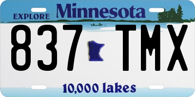 MN license plate 837TMX