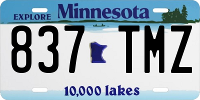 MN license plate 837TMZ