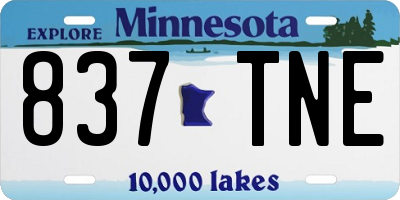 MN license plate 837TNE