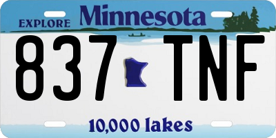 MN license plate 837TNF