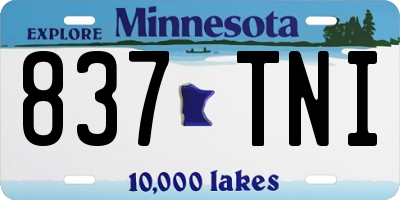 MN license plate 837TNI