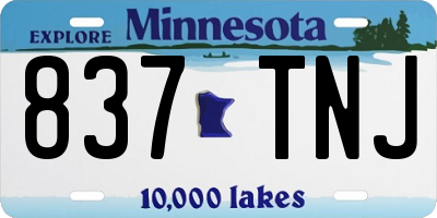 MN license plate 837TNJ