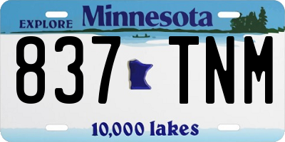 MN license plate 837TNM