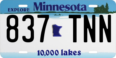 MN license plate 837TNN
