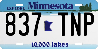 MN license plate 837TNP