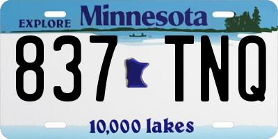 MN license plate 837TNQ