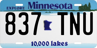 MN license plate 837TNU