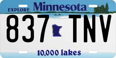 MN license plate 837TNV