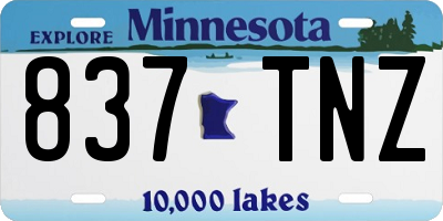 MN license plate 837TNZ