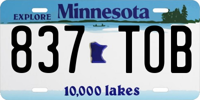 MN license plate 837TOB