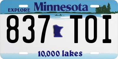 MN license plate 837TOI