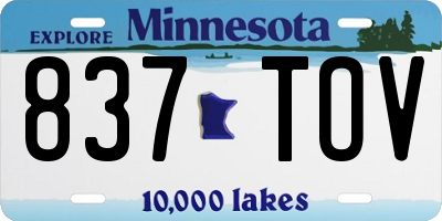 MN license plate 837TOV