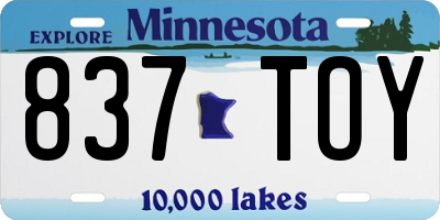 MN license plate 837TOY