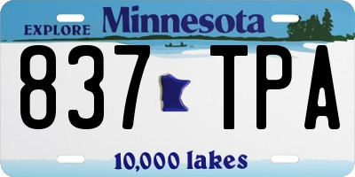MN license plate 837TPA