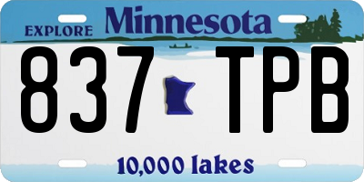MN license plate 837TPB