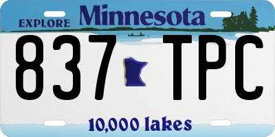 MN license plate 837TPC