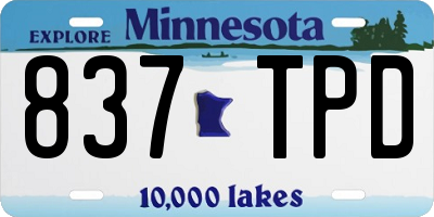 MN license plate 837TPD