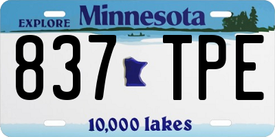 MN license plate 837TPE