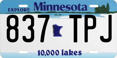 MN license plate 837TPJ