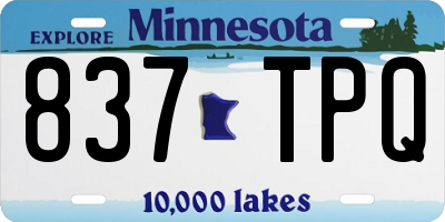 MN license plate 837TPQ